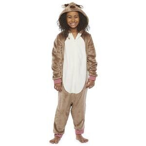 NORTH POLE SZ XXS 4/5 unisex Reindeer full body pajama NWT b100